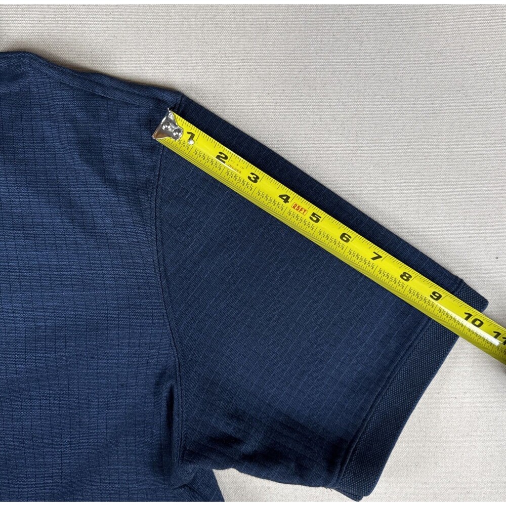 Haggar Men's Size XL Polo Shirt Blue Textured Striped Short Sleeve Cotton Blend - Picture 7 of 11